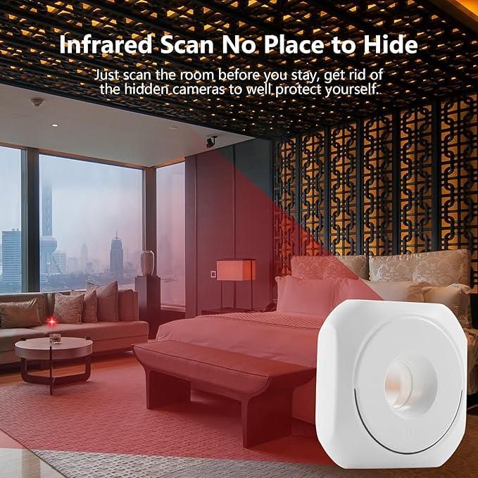 Mini Hidden Camera Detector with Infrared Lens Finder – Long-Range RF Signal Scanner for Spy Cameras | Portable & Rechargeable