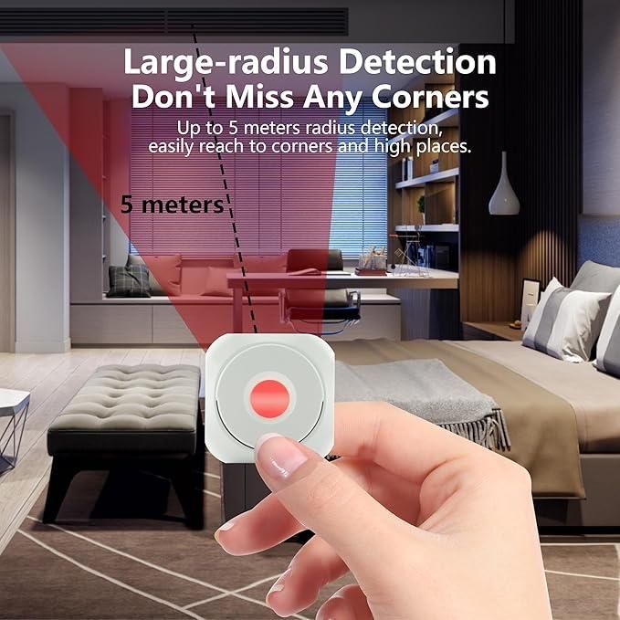 Mini Hidden Camera Detector with Infrared Lens Finder – Long-Range RF Signal Scanner for Spy Cameras | Portable & Rechargeable